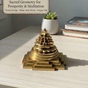 Handcrafted Brass Shree Yantra Maha Meru – Sacred Geometry for Prosperity & Medi
